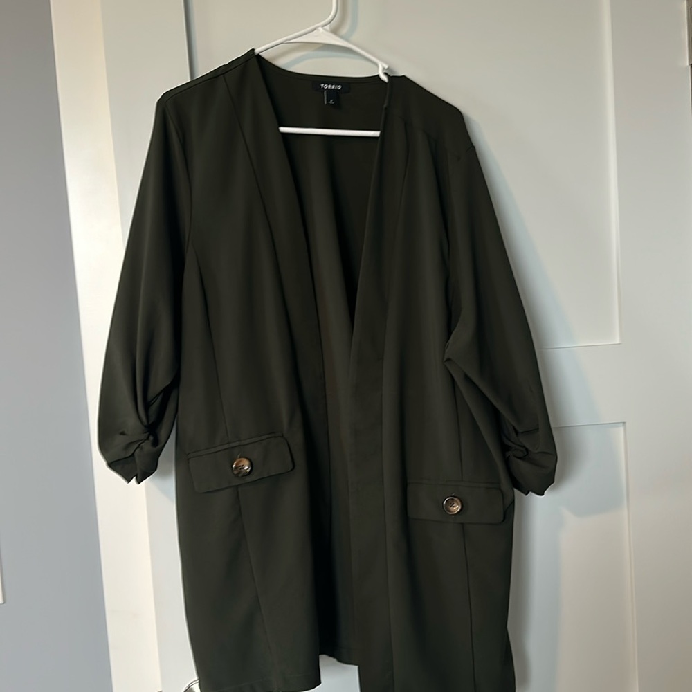 Torrid size 3 dark green with packets jacket